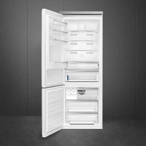 Smeg Portofino 18 Cu. Ft. White Left-Hinge Bottom Mount Refrigerator - Image 2