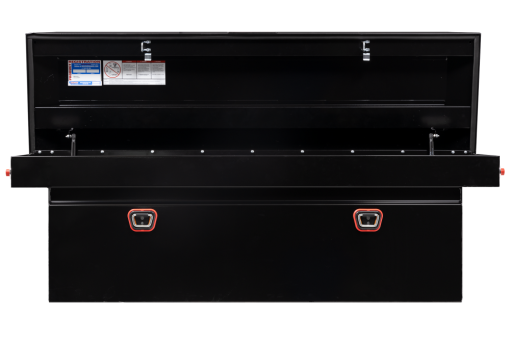 Weather Guard Saddle Truck Tool Box Steel Full Deep Gloss Black - Image 2