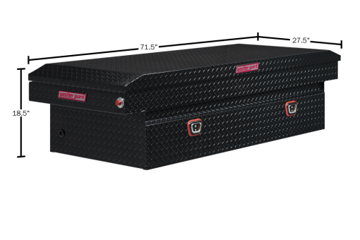 Weather Guard Saddle Truck Tool Box Aluminum Full Extra Wide Gloss Black - Image 5