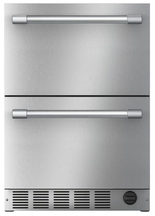 Thermador 24" Stainless Steel Under-Counter Double Drawer Refrigerator/Freezer With Professional Series Handle