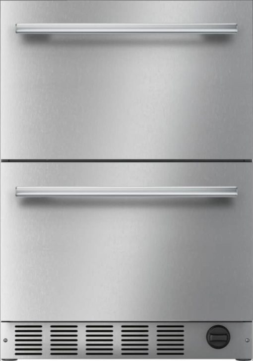 Thermador 24" Stainless Steel Under-Counter Double Drawer Refrigerator/Freezer With Masterpiece Series Handle