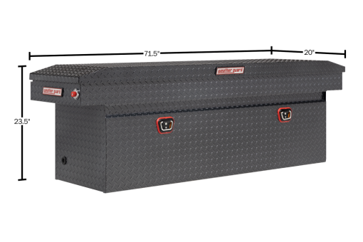 Weather Guard Saddle Truck Tool Box Aluminum Full Deep Gunmetal Gray - Image 5