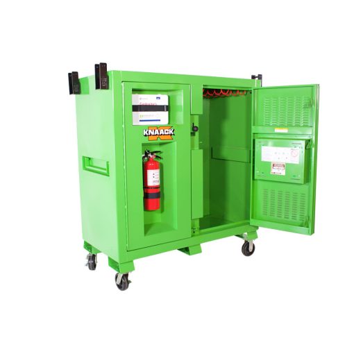 Safety Kage™ Cabinet, 59.4 cu ft, with hooks, shelves, and cubby holes.