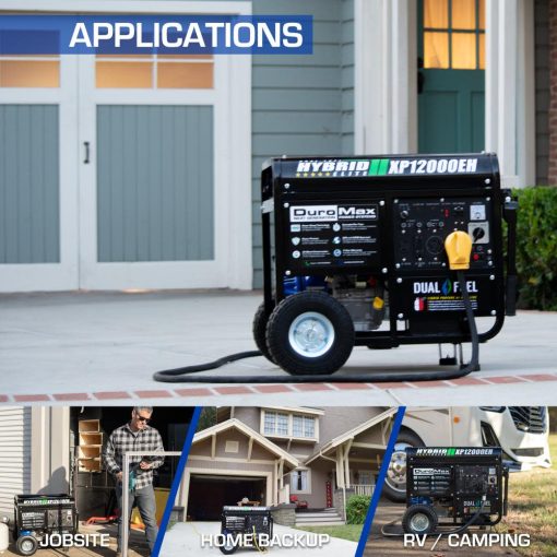 XP12000EH Dual Fuel Portable Generator - 12000 Watt Gas or Propane Powered-Electric Start- Home Back Up and RV Ready, 50 State Approved - Image 5