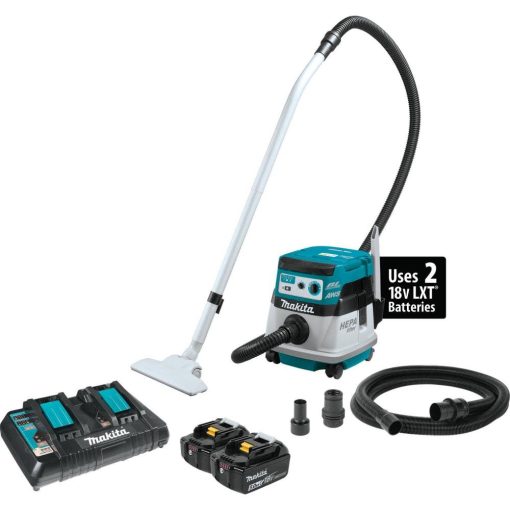 18V X2 LXT® Lithium-Ion (36V) Brushless Cordless 2.1 Gallon HEPA Filter Dry Dust Extractor/Vacuum Kit, AWS™ (5.0Ah)