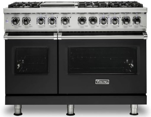 Viking 5 Series 48" Cast Black Dual Fuel Range With Griddle