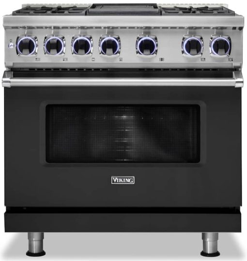 Viking 7 Series 36" Cast Black Dual Fuel Range