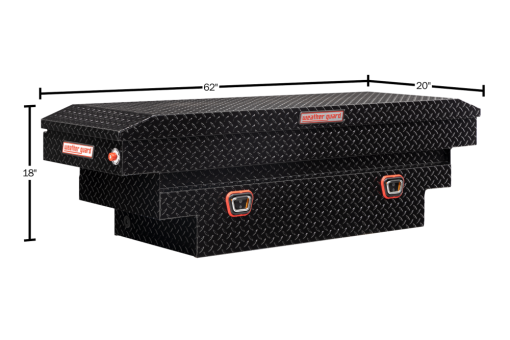 Weather Guard Saddle Truck Tool Box Aluminum Compact Deep Gloss Black - Image 5