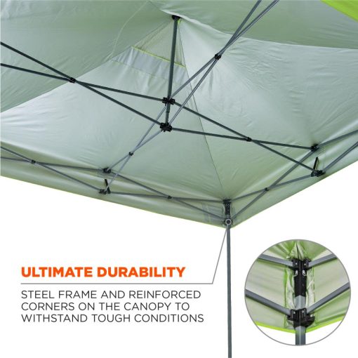 Ergodyne Shax 6051 Single Lime Heavy Duty Pop Up Tent Kit 10' x 10' - Image 3