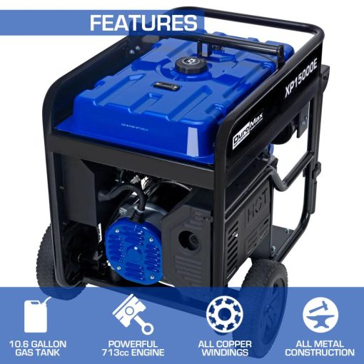 15000 Watt V-Twin Gas Powered Electric Start Portable Generator - Image 2