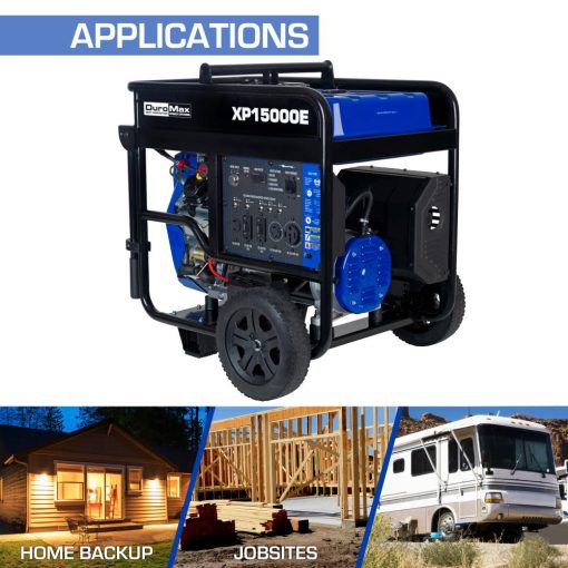 15000 Watt V-Twin Gas Powered Electric Start Portable Generator - Image 4
