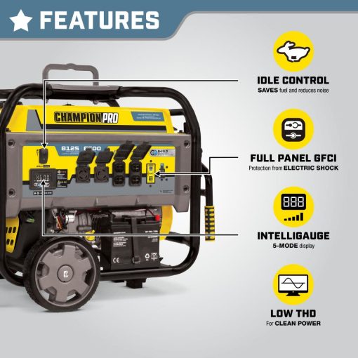 Champion PRO Generator 6500 Watt Professional Grade Portable with CO Shield & Electric Start - Image 19