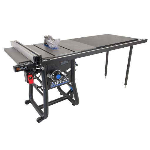 Delta 10" Contractor Table Saw with 52" Rip Capacity and Cast Iron Extension Wings