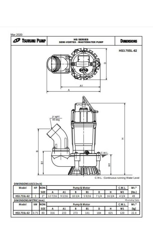 HS3.75SL Electric Submersible Pump - Image 2