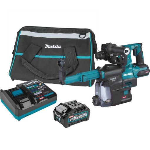Makita 40V max XGT Rotary Hammer Kit Brushless Cordless 1 1/8" AVT with Dust Extractor accepts SDS PLUS bits AFT AWS Capable