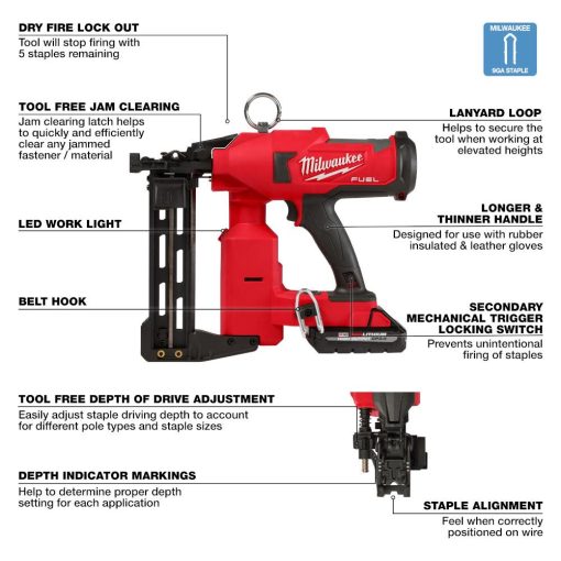 Milwaukee M18 FUEL Utility Fencing Stapler Kit - Image 8