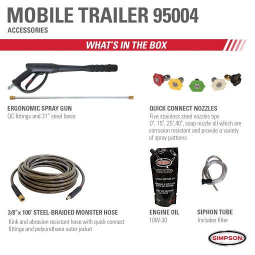 Simpson Cold Water Professional Gas Pressure Washer Trailer 4200 PSI - 49 State Certified - Image 3