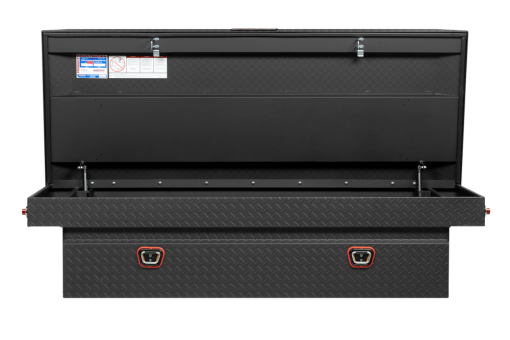 Weather Guard Saddle Truck Tool Box Aluminum Full Extra Wide Textured Matte Black - Image 2