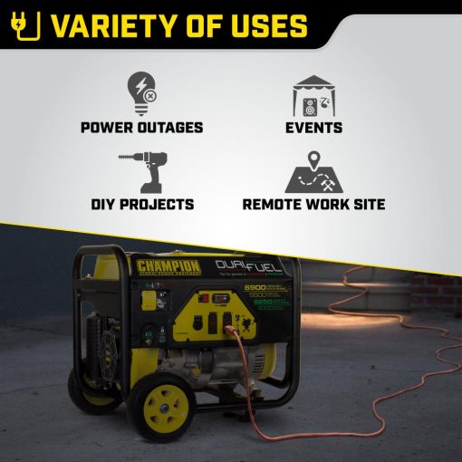Champion 5500-Watt Dual Fuel Portable Generator with Wheel Kit - Image 5