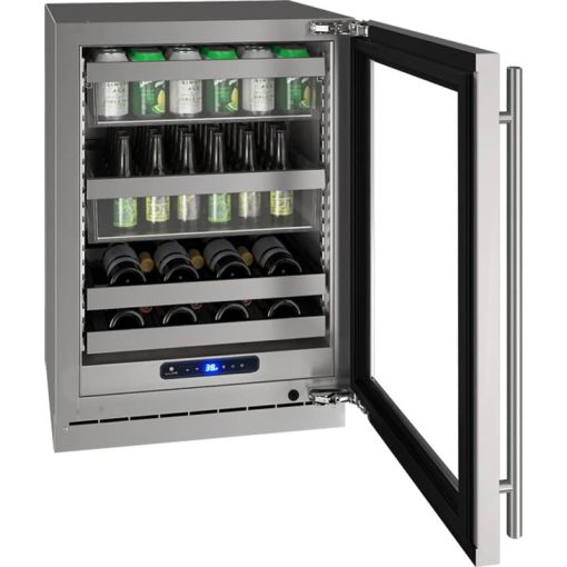 U-Line 24" Stainless Frame With Lock Right-Hinge Beverage Center - Image 3