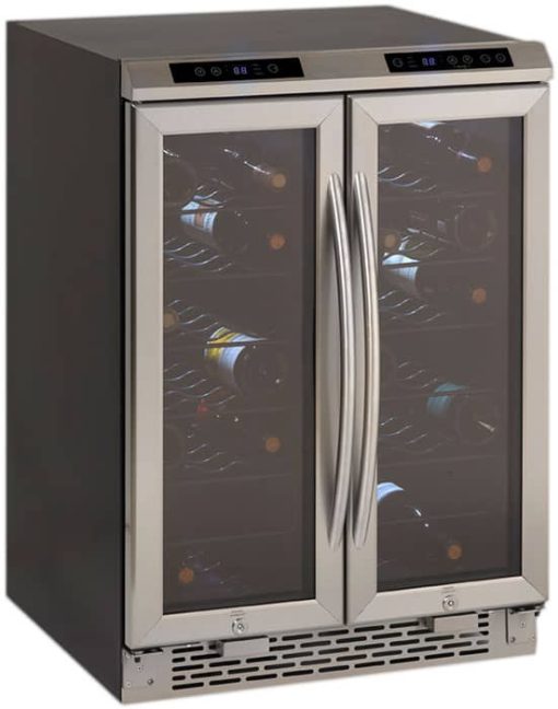 Avanti 24" Stainless Frame Side-By-Side Dual Zone Wine Chiller