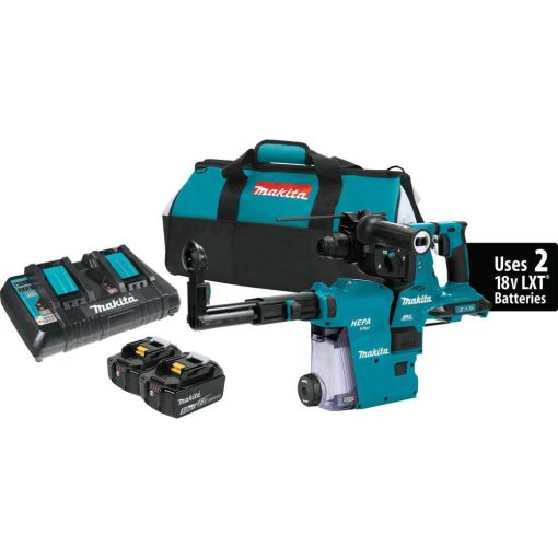 18V X2 LXT® (36V) Brushless Cordless 1-1/8 In. AVT® Rotary Hammer Kit, Accepts SDS-Plus Bits w/ HEPA Dust Extractor (5.0Ah)