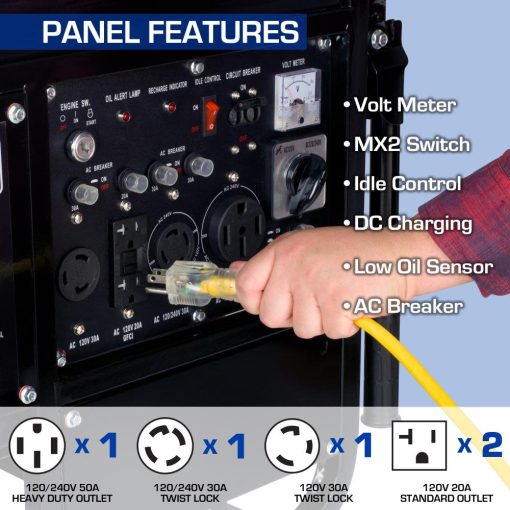 12000-Watt Gas Powered Portable Generator - Image 3