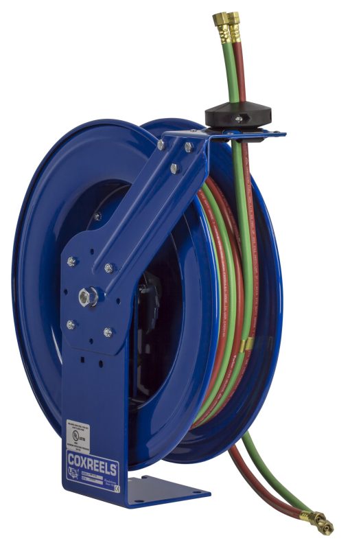 Coxreels Dual Hose Spring Rewind Hose Reel with "T" grade Hose  1/4" I.D. 50' 200 PSI