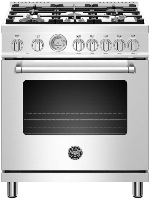 Bertazzoni Master Series 30" Stainless Steel Freestanding Dual Fuel Range