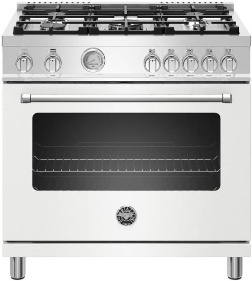 Bertazzoni Master Series 36" Matte White Natural Gas Range