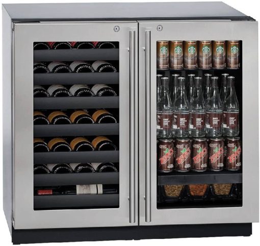 U-Line 3000 Series 36" Stainless Frame With Lock Dual-Zone Beverage Center