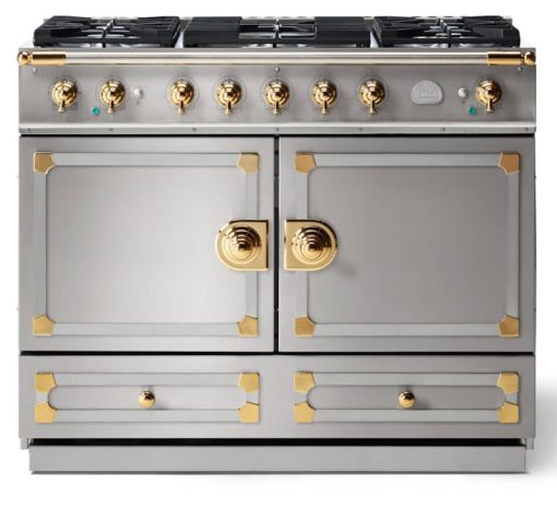 La Cornue CornuFe 110 43" Stainless Steel With Polished Brass Dual Fuel Range
