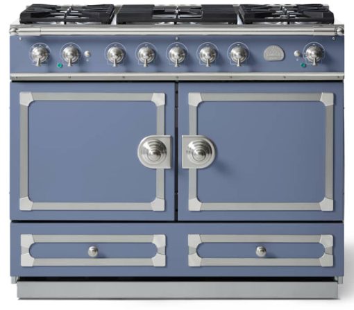 La Cornue CornuFe 110 43" Provence Blue With Satin Chrome Dual Fuel Range