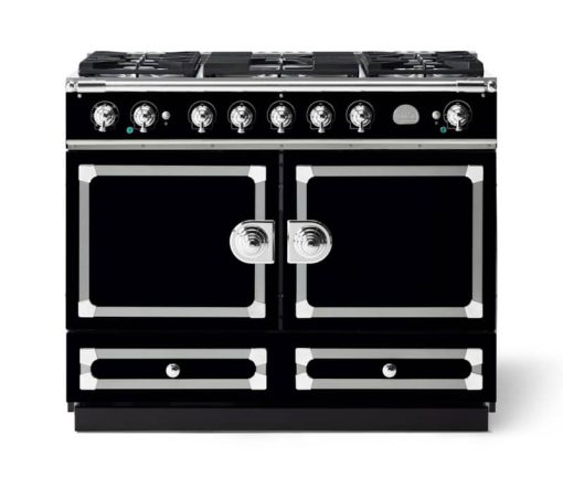 La Cornue CornuFe 110 43" Gloss Black With Polished Chrome Dual Fuel Range