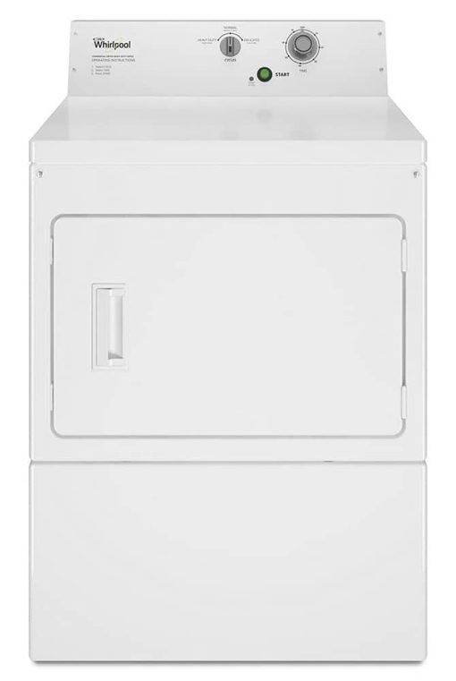 Whirlpool 27" White Commercial Electric Super-Capacity Dryer, Non-Coin