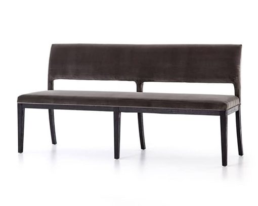 Four Hands Irondale Collection Sara Washed Velvet Grey Dining Bench