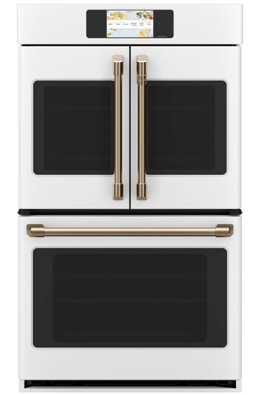 Cafe Professional Series 30" Matte White Smart Built-In Convection French-Door Double Wall Oven