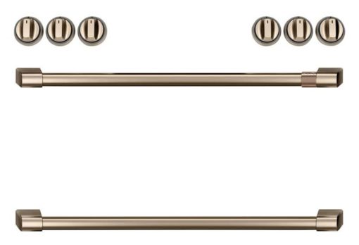 Cafe Brushed Bronze Front Control Induction Knobs and Handles