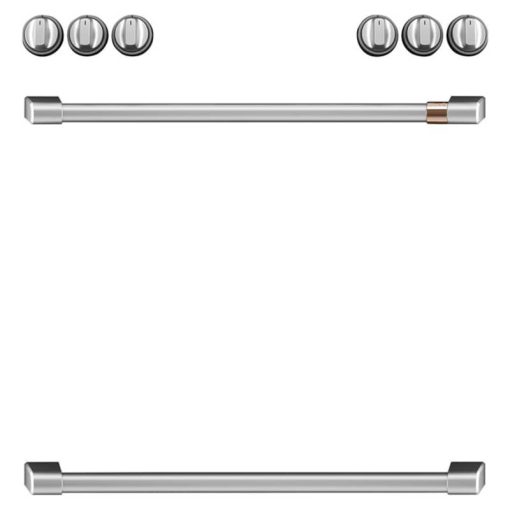 Cafe Brushed Stainless Front Control Induction Knobs and Handles