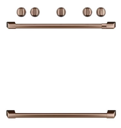Cafe Brushed Copper Freestanding Gas Knobs and Handles
