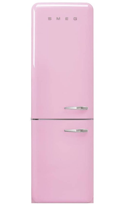 Smeg Retro-Style 24" Pink Left-Hinge Bottom Freezer Refrigerator