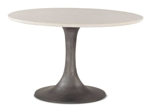Home Trends & Design 48" White Marble  Palm Springs Round Dining Table