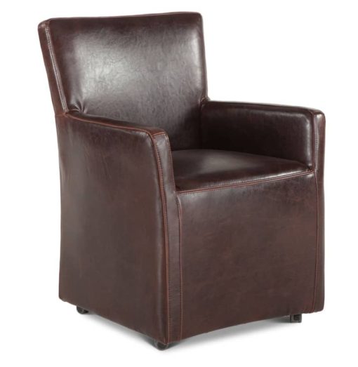 Home Trends & Design Peabody Leather Dining Arm Chair