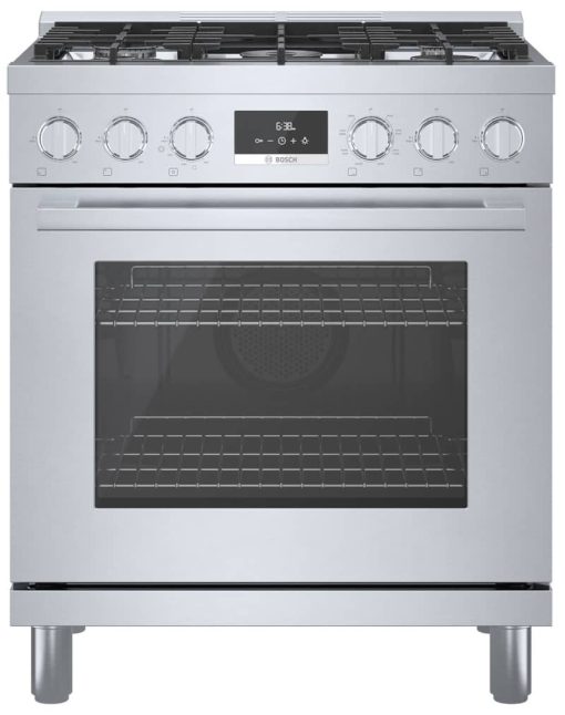 Bosch 800 Series 30" Stainless Steel Industrial-Style Dual Fuel Range