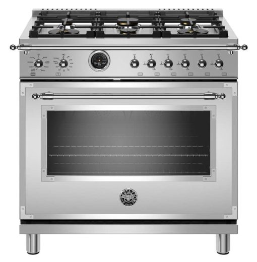Bertazzoni Heritage Series 36" Stainless Steel Dual Fuel With Electric Self-Clean Oven Range