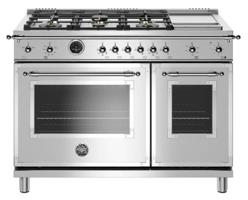 Bertazzoni Heritage Series 48" Stainless Steel Dual Fuel With Electric Self-Clean Oven Range