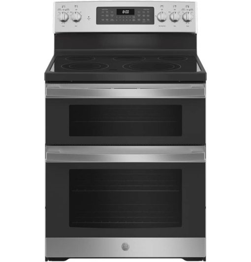 GE 30" Stainless Steel Freestanding Electric Double Oven Convection Range
