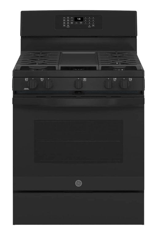 GE 30" Black Freestanding Gas Convection Range With No Preheat Air Fry