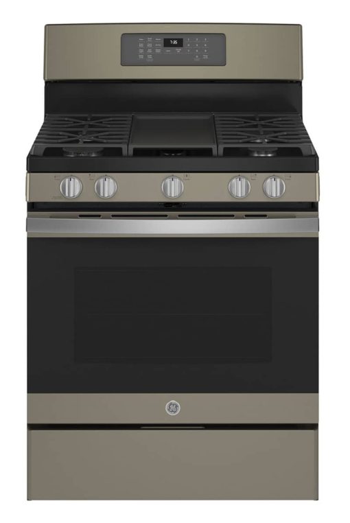 GE 30" Slate Freestanding Gas Convection Range With No Preheat Air Fry