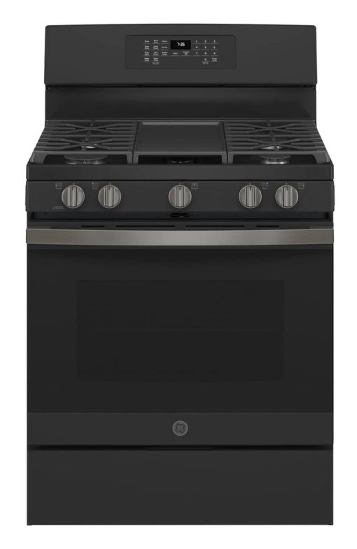 GE 30" Black Slate Freestanding Gas Convection Range With No Preheat Air Fry